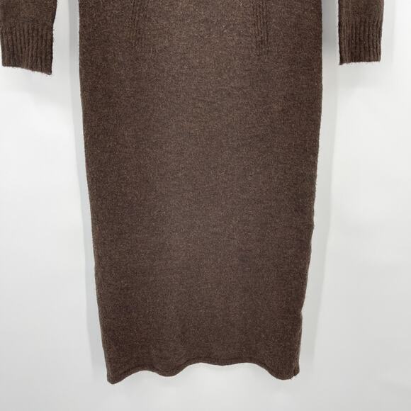 ASTR the Label | Lillian Sweater Dress in Brown Knit Off Shoulder Midi L - Picture 10 of 16
